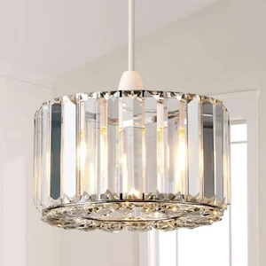 Easy Fit Pendant Shade, Chrome Ceiling Light Shade, Diameter 23cm - Picture 1 of 7