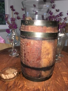 antique SODA FOUNTIN cherry syrup barrel~PRIMITIVE 1900's tiny keg country decor - Picture 1 of 19