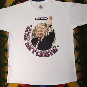 Vtg Bill Clinton Parody Eating Ain't Cheating T Shirt Men's XL - Picture 1 of 10