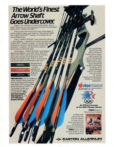 VINTAGE 1984 HOYT EASTON ALUMINIUMPFEILE BOGENJAGD BOGENSCHIESSEN DRUCK ANZEIGE - Bild 1 von 1