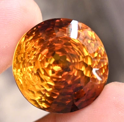 Pedra preciosa solta corte redondo natural bicolor com certificação ametrina 46,55 quilates - Imagem 1 de 4