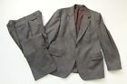 Incredible Vintage 70er Jahre Farah grau Gerstenkorn Tweed 2 Knöpfe 1/3 gefütterter Anzug Gr. 44