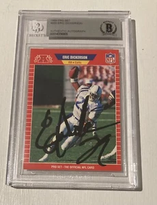 1989 Pro Set Eric Dickerson Auto Signed Beckett BAS Colts Rams - Picture 1 of 2