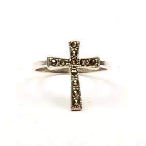 Natural Zircon Ring, 925 Silver Ring Faceted Cross Shape Handmade 6.50 US Ring - Picture 1 of 4