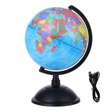 20CM World Globe Map Rotating Stand + LED Light World Earth Globe Map School