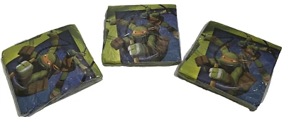 TEENAGE MUTANT NINJA TURTLES Beverage Dessert Napkins Party {16 CT PK} NEW {3} - Image 1 of 2