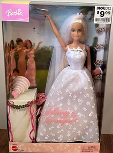 Barbie Wedding Bouquet Blonde Doll Blue Eyes 2003 Mattel C6355 New - Picture 1 of 2