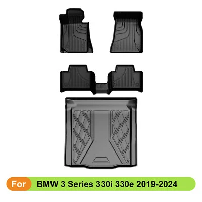 For BMW 3 Series 330i M340i 2019-2025 Car All Weather Floor Mats TPE Trunk Mat - Image 1 of 4