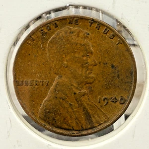 1940-P Lincoln Wheat Copper Cent Penny Error~Struck Through Reverse ~ SP1407 - Picture 1 of 2