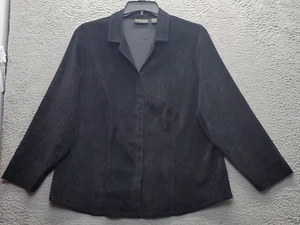 Style&co. Shacket Women's 18W Black Velour Pintuck Collared Inside Button Down - Picture 1 of 10