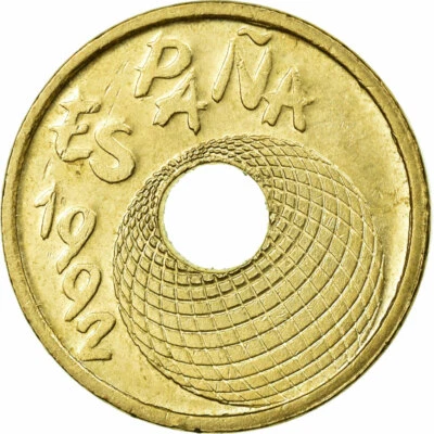 [#449818] Coin, Spain, Juan Carlos I, 25 Pesetas, 1992, Madrid, AU(50-53) - Image 1 of 2
