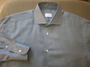 XLNT! 350 $ Ermenegildo Zegna grau & schwarz MINI KARIERTES HEMD 15 1/2 X 34 - Bild 1 von 9
