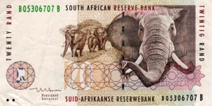 South Africa 20 Rand ND(1999) VF+ Banknote P-124b Prefix BQ Mboweni Sig. - Picture 1 of 2