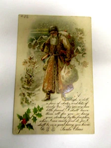 Vintage 1910er WEIHNACHTSPOSTKARTE "Weihnachtsmann" + 1 GRATIS BONUS mit klaren Protektoren - Bild 1 von 3
