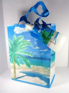NAUTISCHE PALMEN IM PARADIES RECYCELTES MATERIAL STRANDTASCHE & WASSERFLASCHE - Bild 1 von 6