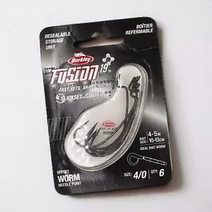 Berkley Fusion 19 Fast Sets Sharp Hooks Size 4/0 6 Pieces - Picture 1 of 2