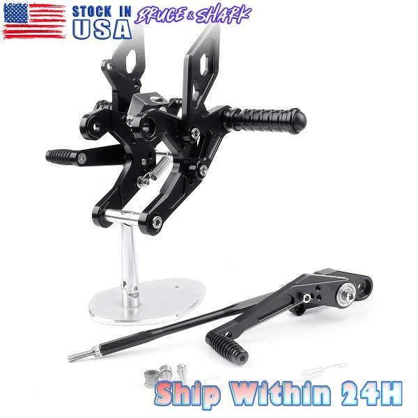 Adjustable Rearsets Foot Rest Pegs Rear Set For Honda CBR500R CB500F 16-17 BLK - Image 1 of 4