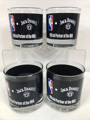 4 Jack Daniels Old No 7 Official Partner Of The NBA Rocks 8 Oz Glasses EUC - Image 1 of 4