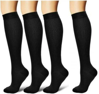 4 Paar Stützstrümpfe Reisestrümpfe Kompressionsstrümpfe Unisex Stützkniestrümpfe - Bild 1 von 4