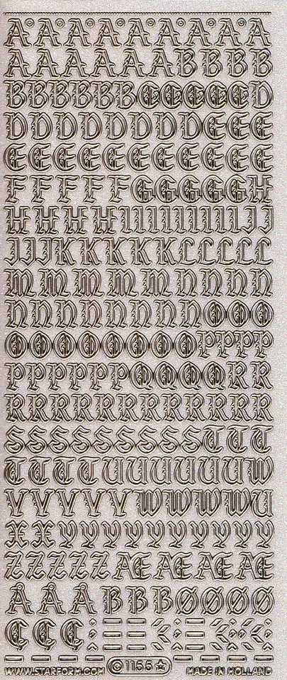 Micro-Glittersticker-Alphabet-ABC-Gothic 2-transparent-gold / silber -1155 - Bild 1 von 1