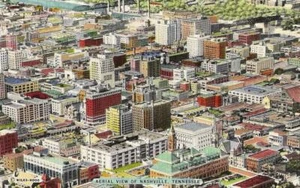 Postcard Tennessee Nashville Aerial View of City 1940s Unused NrMINT - Picture 1 of 1