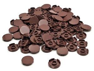 Lego 100 New Reddish Brown Tiles Round 2 x 2 Flat Smooth Pieces Parts