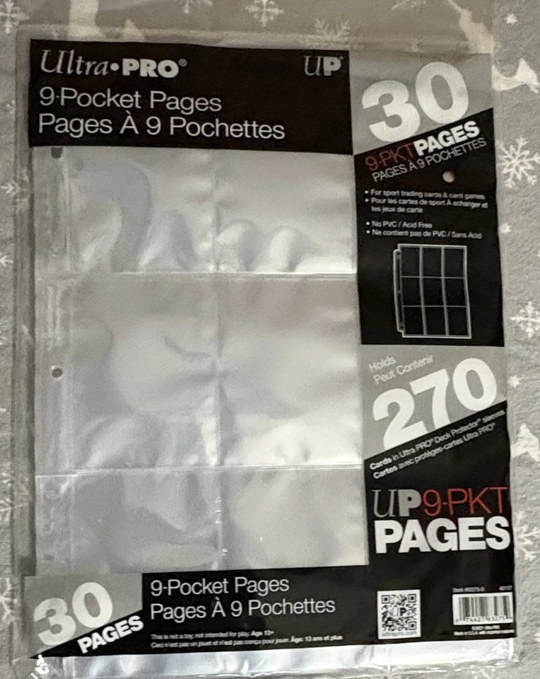 PLATA ULTRA PRO 9 BOLSILLOS 30 PÁGINAS SELLADO DE FÁBRICA NO PVC LIBRE DE ÁCIDO Foto 1 de 1