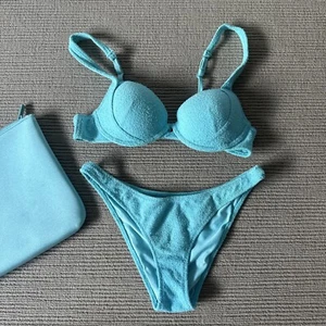 TRIANGL light Blue Towelling Bikini Set Small - Picture 1 of 5