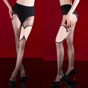 Womens Stylish Hollow Diamond Chain Polka Dots Stockings for Home and Hotel Use - Picture 1 of 30
