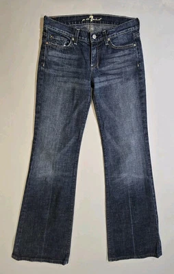 7 FOR ALL MANKIND DOJO Flare Bootcut Wideleg Denim Med Blue Jeans Sz 26 28x32 - Image 1 of 4
