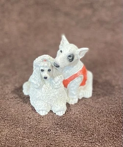Gebrauchte Vintage Edelstein Critters Bullterrier mit Pudel Figur #60-267 - Bild 1 von 5