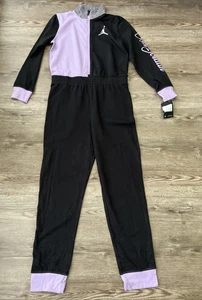 Air Jordan Jumpsuit Girls XLarge Black Long Sleeve Ankle Length New - Picture 1 of 12