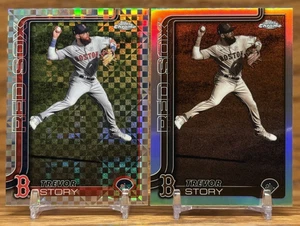 TREVOR STORY X-Fractor + Sepia Refractor LOT | 2025 Topps Chrome RED SOX #232 - Picture 1 of 2