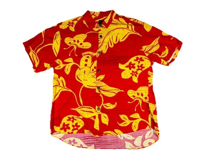 jams world button up shirt Abstract Flower Paint Brush Size Large Yellow Red - Image 1 of 4