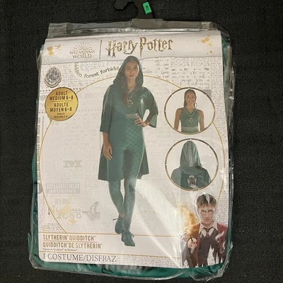 Harry Potter Slytherin Quidditch Robe Halloween Costume Sz Adult Medium 6 - 8 - Image 1 of 4