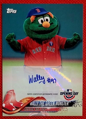 2018 Topps Opening Day Wally The Green Monster Mascot Auto! Red Sox #MA-WGM - Image 1 of 2