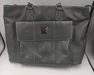 Kenneth Cole Reaction Grey Purse Women’s Black Handbag Preppy Casual Elegant LRG - Picture 1 of 13