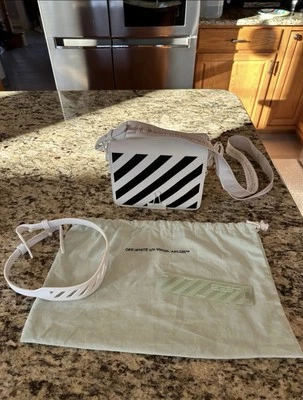 Off-White Diagonal Striped Crossbody Bag - Image 1 of 4