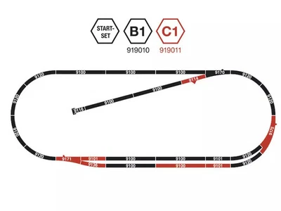 Coffret de rails - Set d'extension C1 - voie Profi N - FLEISCHMANN 919011