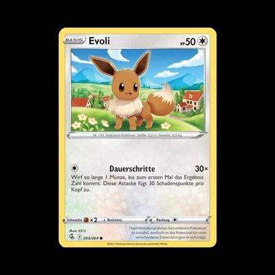 Pokémon TCG Karte Evoli || Schwert & Schild Fusionsangriff - 205/264 || NM DE - Bild 1 von 2