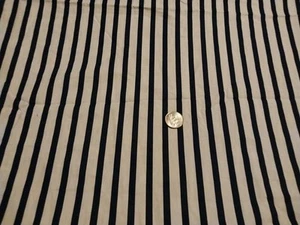 NAVY & WHITE STRIPES COTTON FABRIC 45" X 36" - Picture 1 of 4
