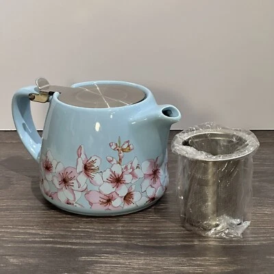 Alfred Cherry Blossom Ceramic Teapot w/ Stainless Steel Lid and Infuser 16oz - Image 1 of 4