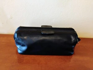 DOPP Men’s Toiletry bag BLACK leather travel - Picture 1 of 8