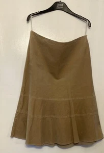 M&S Beige Velvet Skirt Size 14 - Picture 1 of 3