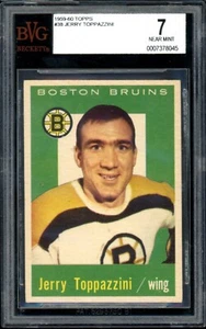 1959-60 TOPPS HOCKEY NHL #38 Jerry Toppazzini BGS BVG 7 NM Boston Bruins Card - Picture 1 of 2