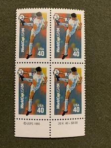 USPS US World Cup 94 - 40c Stamp Block 1993 - You Choose - Picture 1 of 5