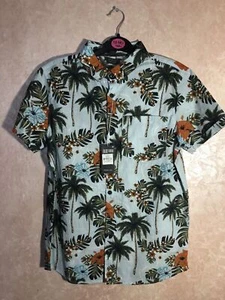 NEW High Quality Boys Teens Holiday Hawaiian Shirt Palm Tree Floral Top 12-18yrs - Picture 1 of 6