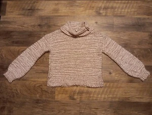 Moral Fiber Rose Pink Boucle Cowlneck Sweater Juniors L NWT - Bild 1 von 8