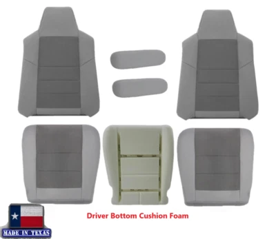 Capas de assento frontais 2003 2004 2005 2006 2007 para Ford F250/F350 XLT - Cinza - Imagem 1 de 4