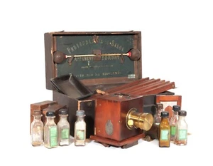 1865 Appareil Dubroni No. 3 Oval Camera Outfit w/Case, Bottles, Pipettes, More - Picture 1 of 24